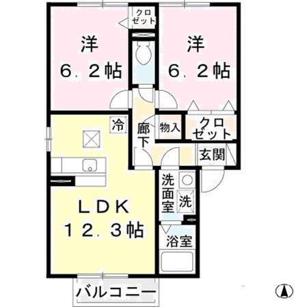 鴻池新田駅 徒歩20分 1階の物件間取画像